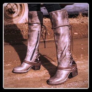 Women’s Freebird Coal Tall Stone Boots, size 8